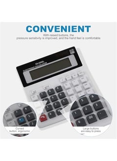 Generic Desk Calculator , 12 Digit Extra Large LCD Display , Touch Comfortable with Big ons , Two Way Power Battery and Solar Calculators Desktop , Standard Function for Office , Home , School  - Image 3