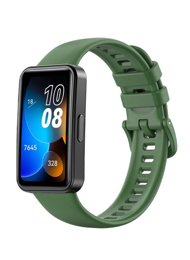 Silicone Sport Watch Strap for Huawei Band 8 & Band 9 | Comfortable Replacement Bracelet Band (Green)