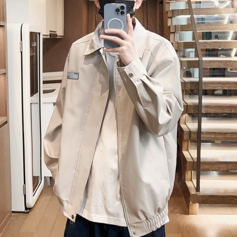 Pu Leather Jacket Men'S New American Style Retro Loose Casual Boys Duffy Shuai Trendy Brand Work Leather Jacket - Image 2