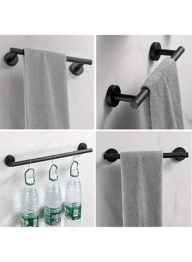 Silvery Stainless Steel Modern Wall Mounted Towel Bar Heavy Duty Rustproof Bathroom Rack - Image 5