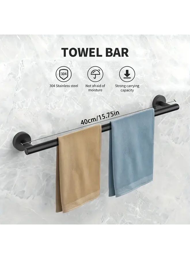 Silvery Stainless Steel Modern Wall Mounted Towel Bar Heavy Duty Rustproof Bathroom Rack - Image 1