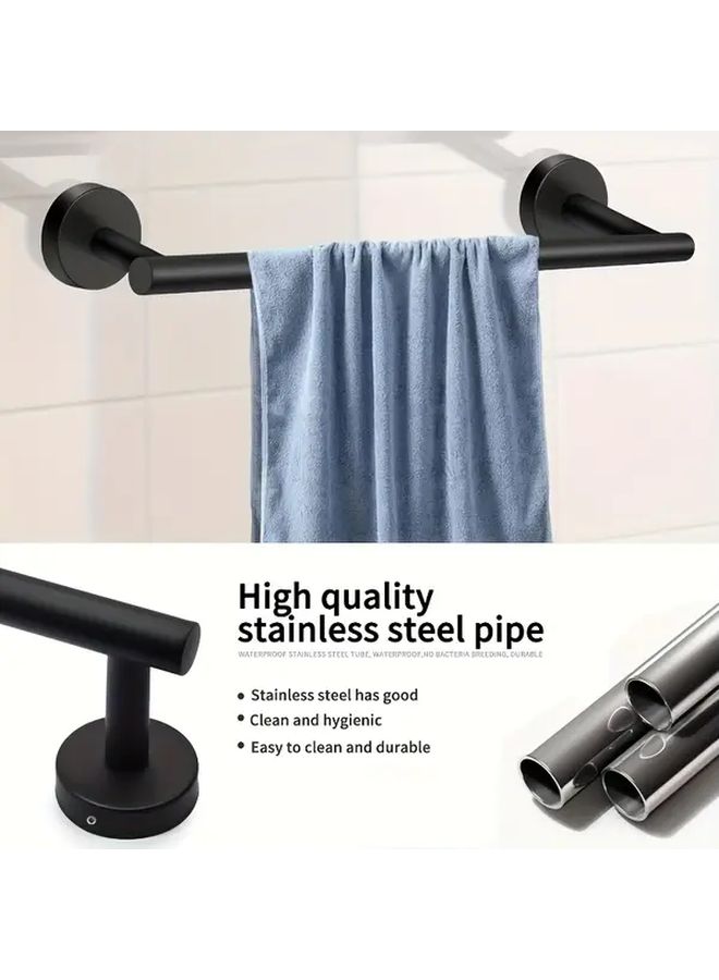 Silvery Stainless Steel Modern Wall Mounted Towel Bar Heavy Duty Rustproof Bathroom Rack - Image 4