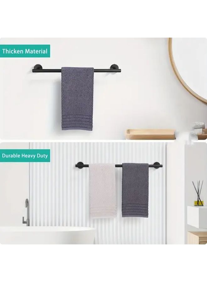 Silvery Stainless Steel Modern Wall Mounted Towel Bar Heavy Duty Rustproof Bathroom Rack - Image 2