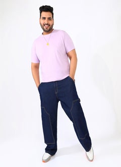 Instafab Plus Men's Navy Blue Paneled Patch Pocket Denim Jeans  - Image 5