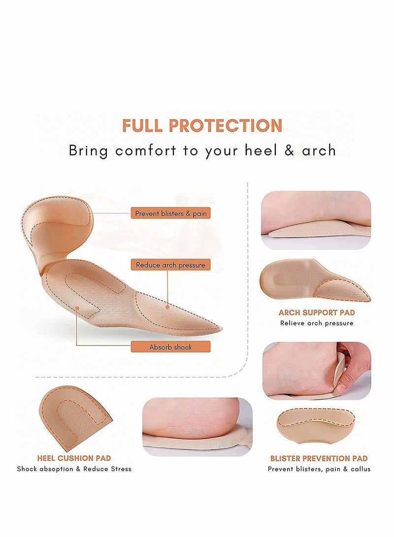 KASTWAVE Women Heel Insoles,Sponge Shoes Pads Anti-wear Foot Patch with Grips Inserts,Cushions,High Inserts Great for Loose Shoes Metatarsal or Arch Pain Feet Sore Relief - Image 4