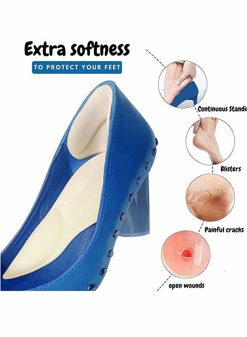 KASTWAVE Women Heel Insoles,Sponge Shoes Pads Anti-wear Foot Patch with Grips Inserts,Cushions,High Inserts Great for Loose Shoes Metatarsal or Arch Pain Feet Sore Relief - Image 3