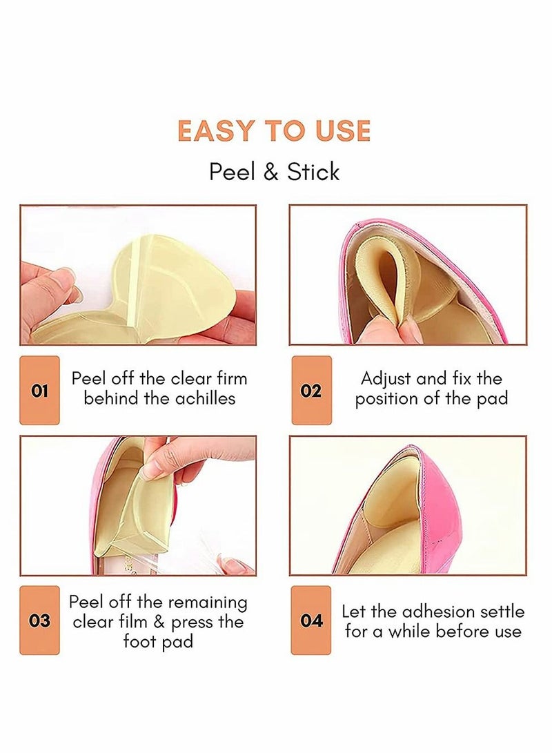 KASTWAVE Women Heel Insoles,Sponge Shoes Pads Anti-wear Foot Patch with Grips Inserts,Cushions,High Inserts Great for Loose Shoes Metatarsal or Arch Pain Feet Sore Relief - Image 2