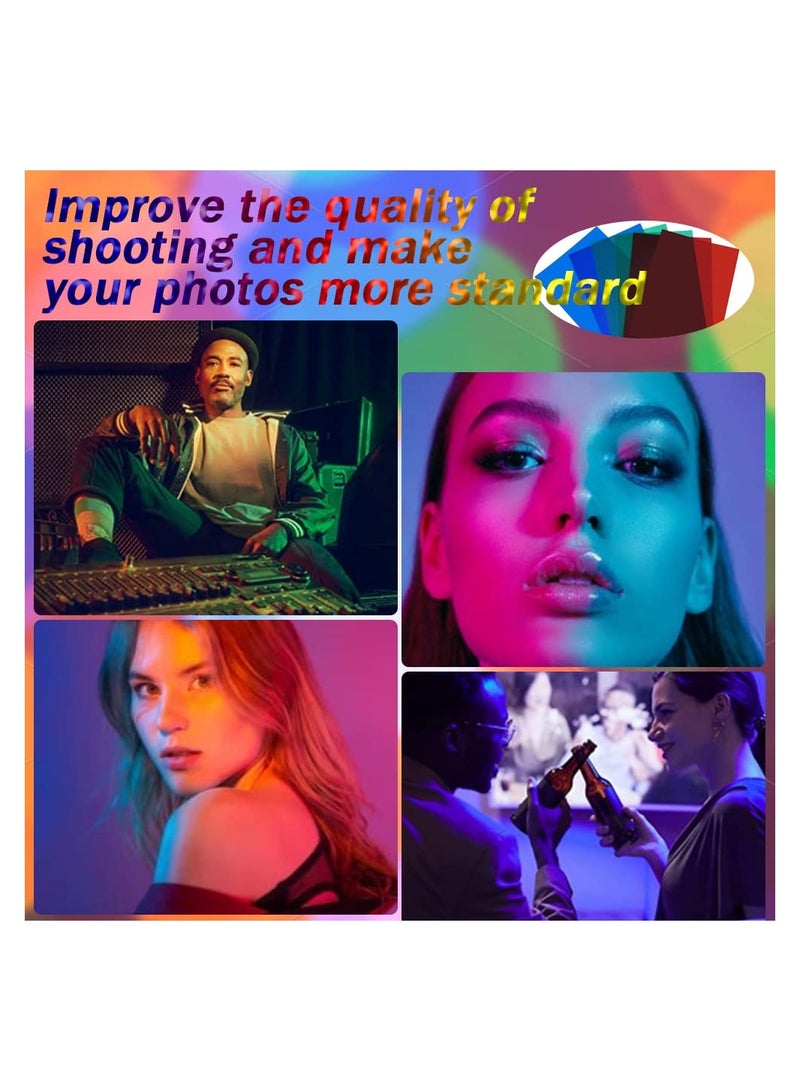 Color Correction Gel Light Filters - 12 Pcs Plastic Lighting Color Overlays for Photography, Strobe Flash, LED Video Lights - 3 Colors for Enhanced Effects and Transparency.  - Image 5