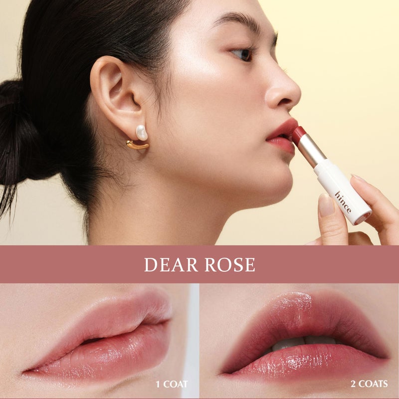 hince Mood Enhancer Lip Glow - Natural Tinted Lip Balm for Healthy Flush of Color, Effortless Swipe for Nourished, Soft Lips, Self Care Gifts for Women, 5.5g (DEAR ROSE, LW002) - Image 3