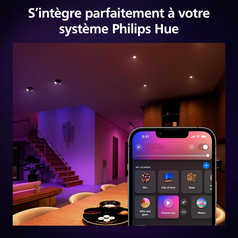 Philips hue فيلبس هيو سمارت GU10 سبوت، ضوء أبيض وملون (عبوة 2)، متوافق مع البلوتوث، تحكم صوتي مع أليكسا، أبل هوم وجوجل أسيستانت - Image 3