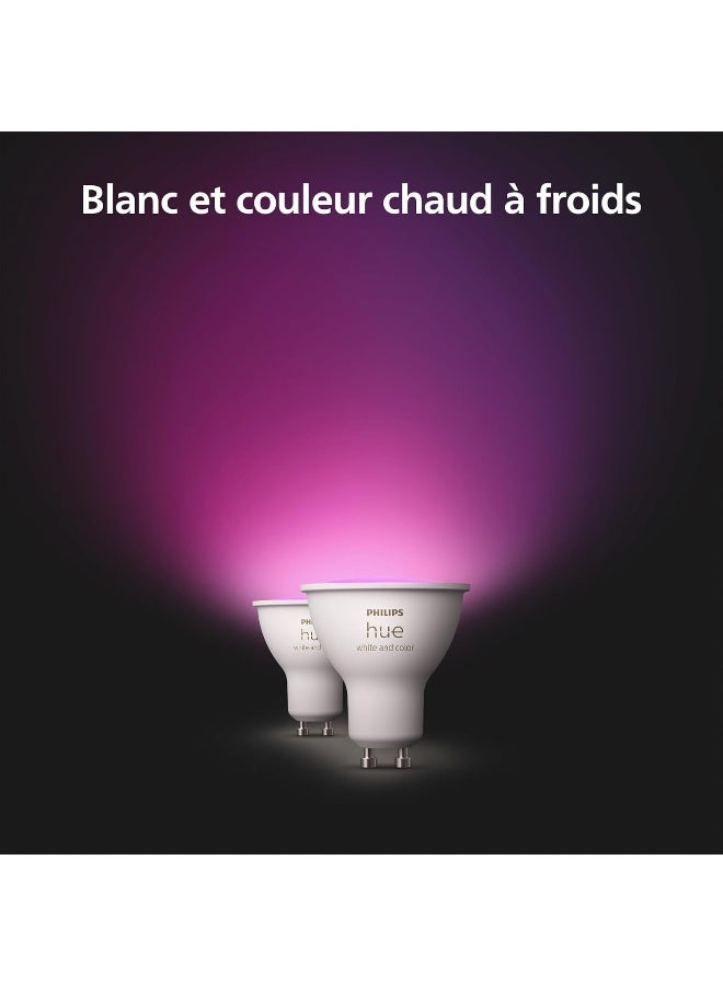 Philips hue فيلبس هيو سمارت GU10 سبوت، ضوء أبيض وملون (عبوة 2)، متوافق مع البلوتوث، تحكم صوتي مع أليكسا، أبل هوم وجوجل أسيستانت - Image 2