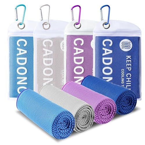 CADONO 4 Pack Cooling Towel (40"x12"), Soft Breathable Chilly Towel, Ice Towel, Microfiber Towel for Yoga, Sport, Running, Workout,Gym, Camping, Fitness, Workout & More Activities(Multicolor) - Image 1