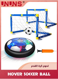 UNUNS Toddler Outdoor Toys,Hover Soccer Ball Set With 2 Goals,Air Soccer With Led Light,USB Rechargeable Floating Soccer Ball With Foam Bumper For Indoor Outdoor Sports Game,Best Gift For Kids  - Image 1