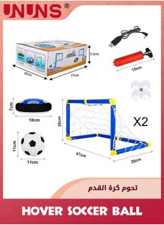 UNUNS Toddler Outdoor Toys,Hover Soccer Ball Set With 2 Goals,Air Soccer With Led Light,USB Rechargeable Floating Soccer Ball With Foam Bumper For Indoor Outdoor Sports Game,Best Gift For Kids  - Image 2