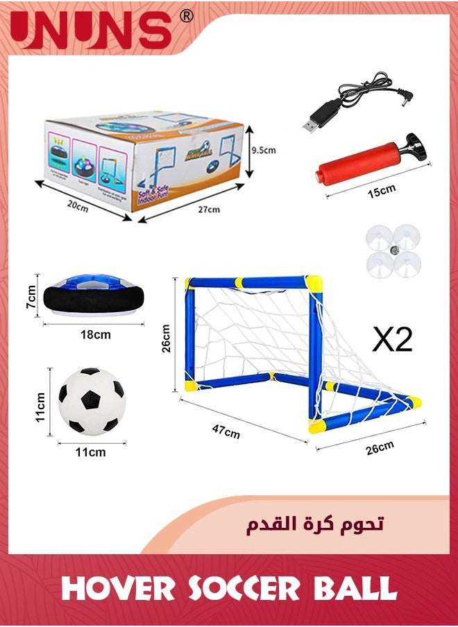 UNUNS Toddler Outdoor Toys,Hover Soccer Ball Set With 2 Goals,Air Soccer With Led Light,USB Rechargeable Floating Soccer Ball With Foam Bumper For Indoor Outdoor Sports Game,Best Gift For Kids  - Image 2