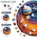 Mys Aurora Space Puzzles for Adults 500 Pieces Unique Shapes Solar System Jigsaw Puzzles 3D Visual Effect Planet Wooden Puzzles Family Puzzle Games Birthday Gift 165 x 162 Inches - Image 4