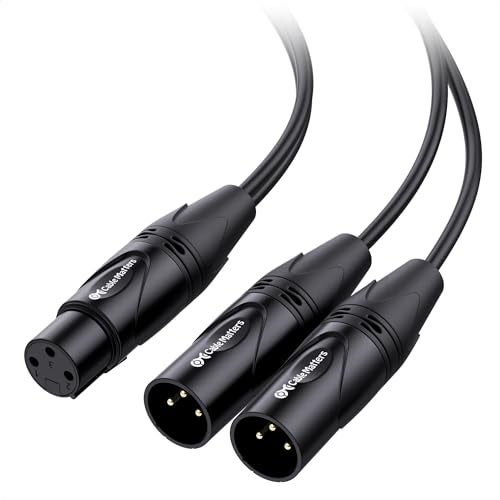 Cable Matters 2-Pack Balanced XLR Splitter Cable - 1.5ft / 0.5m, XLR Y Cable 2 Male to 1 Female - Image 1