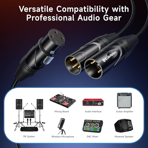 Cable Matters 2-Pack Balanced XLR Splitter Cable - 1.5ft / 0.5m, XLR Y Cable 2 Male to 1 Female - Image 3