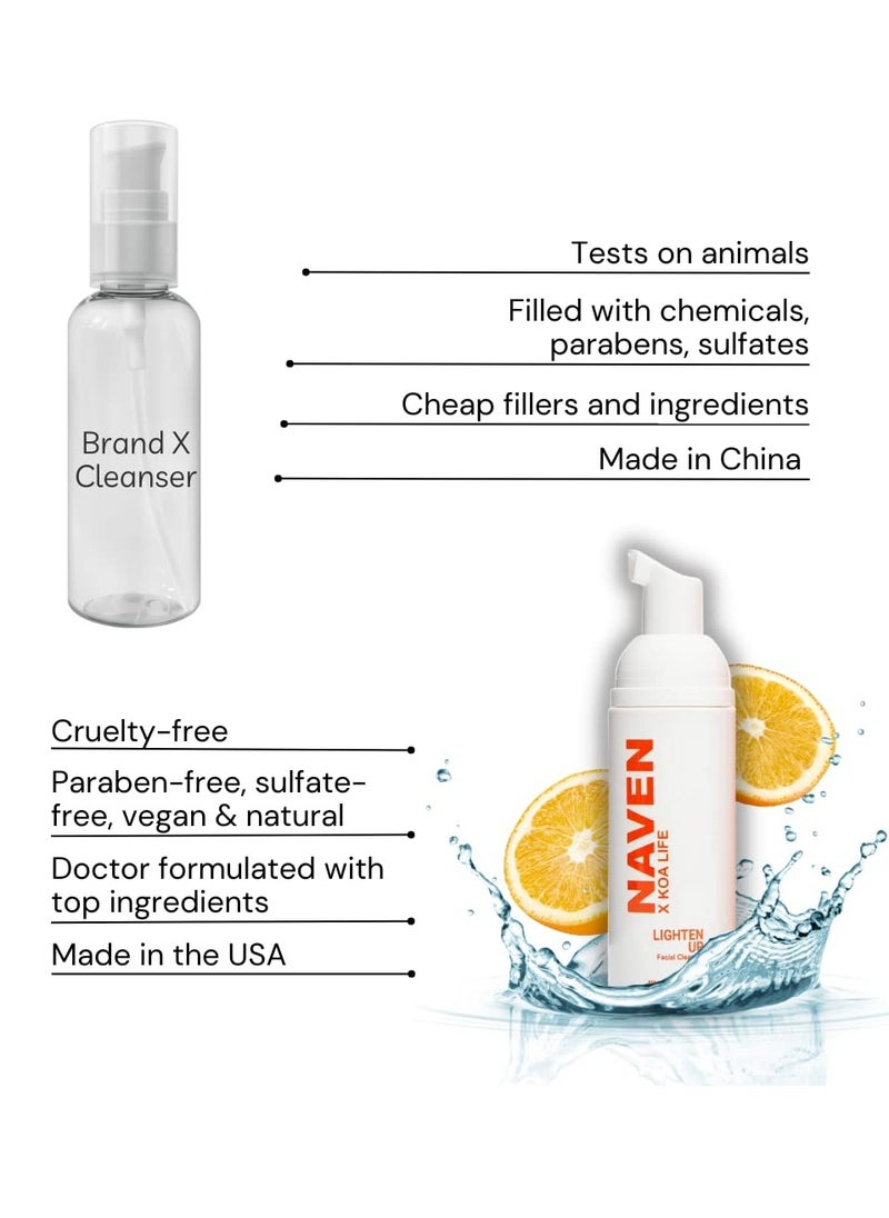 KOA LIFE KOA LIFE X NAVEN Lighten Up - Anti-Blemish Facial Foam Cleanser, Purifies Skin, Vitamin C, Organic, Natural Ingredients - 1.7 Fl Oz  - Image 2