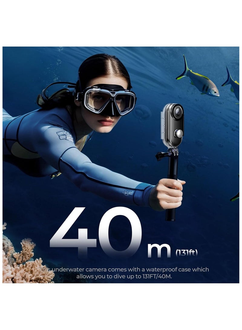 4k Action Camera,Mini Vlogging Camera,Small Body Camera with IPX7 Waterproof,Underwater Camcorder,Hands-Free POV Recording, Helmet Cam for Cycling, Motorcycle(32G Card) - Image 5