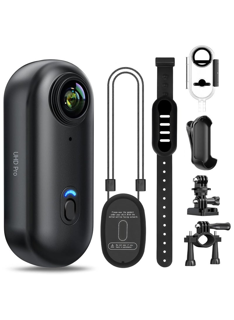 4k Action Camera,Mini Vlogging Camera,Small Body Camera with IPX7 Waterproof,Underwater Camcorder,Hands-Free POV Recording, Helmet Cam for Cycling, Motorcycle(32G Card) - Image 1