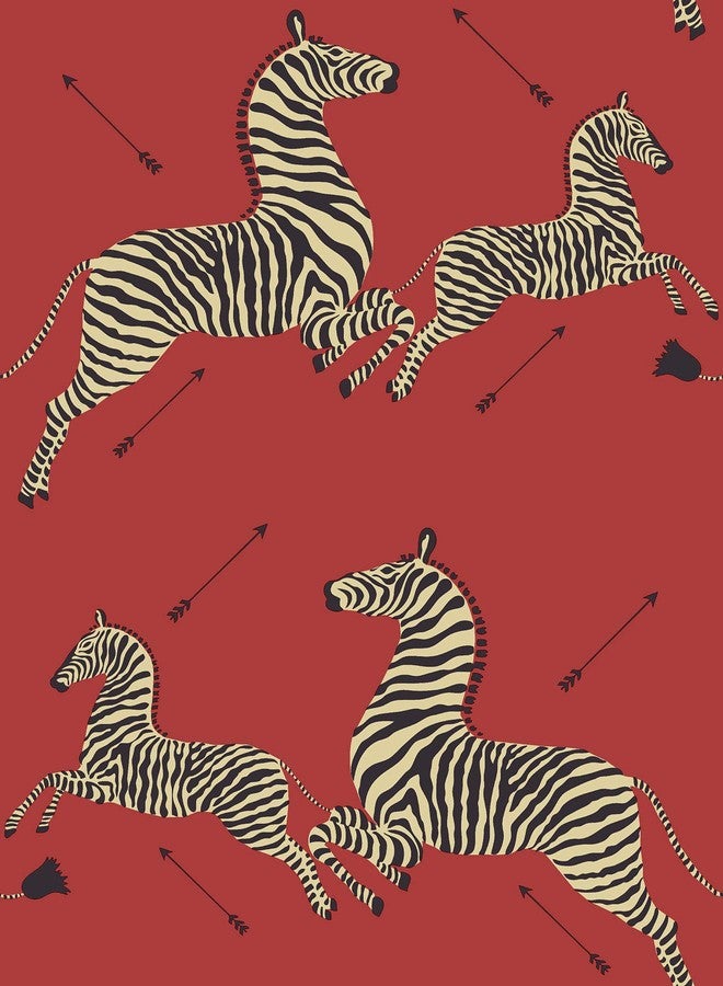 NuWallpaper Scalamandre x Scalamandre Red Masai Zebra Safari Self Adhesive Wallpaper, SCS3869 - Image 1