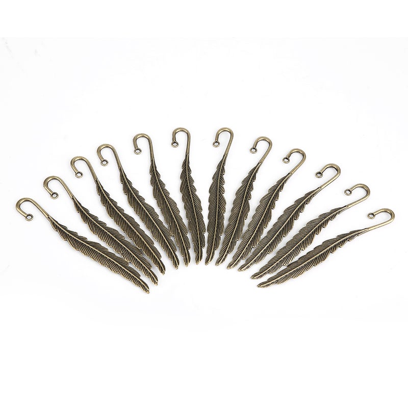 Antique Feather Bookmarks: 1Pc Bronze Alloy Material - Durable Harmless Smooth Touch Vintage Metal Bookmarks for Book Lovers Home Reading Stationery Gift - Image 4