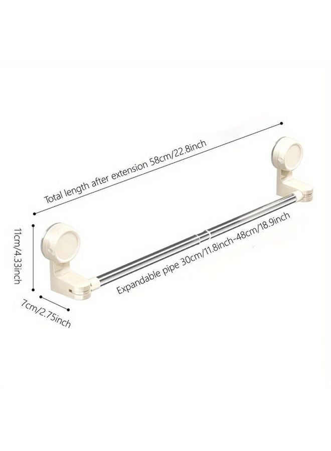 Adjustable Suction Cup Towel Bar Retractable 11 8 To 18 9 Inch Space Saving Bathroom Kitchen - Image 1