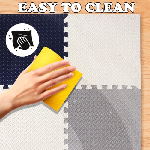 EASY HOME Interlocking Mat - 12mm Thick | 60x60cm 9 Tiles (36 Sq Ft Area) for Kids | Soft & Protective Puzzle Mat for Baby Crawling, Playroom & Exercise - Image 4