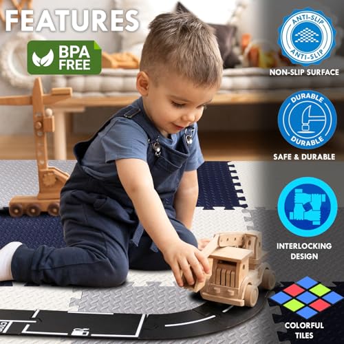 EASY HOME Interlocking Mat - 12mm Thick | 60x60cm 9 Tiles (36 Sq Ft Area) for Kids | Soft & Protective Puzzle Mat for Baby Crawling, Playroom & Exercise - Image 5