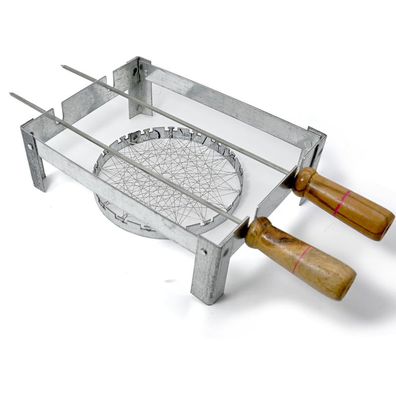 ANSHEZ Small Barbeque Grill Stand For Gas Stove Gas Tandoor Grill For Home Foldable Chhota Tandoor with 2 Skewers 1 Jali Free Standing Gas Powered - Image 2