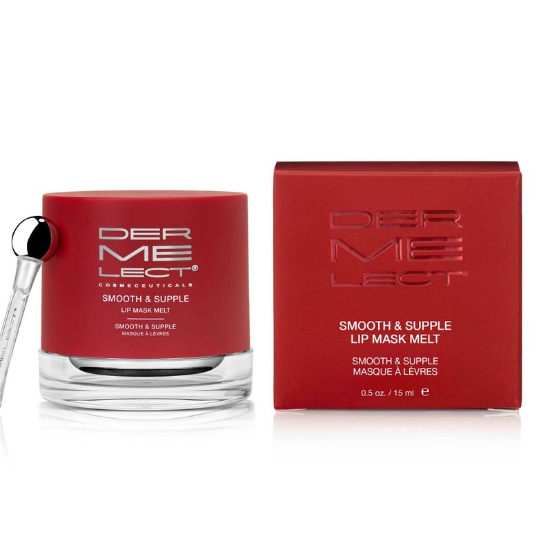 Dermelect Smooth & Supple Lip Mask Melt Anti Aging Lip Balm with Castor Oil, Jojoba, Abyssinian, Evening Primrose Oil, Hydrating & Replenishing for Dryness Chapped Lips Flakiness Cracked Skin 0.5 oz - Image 1