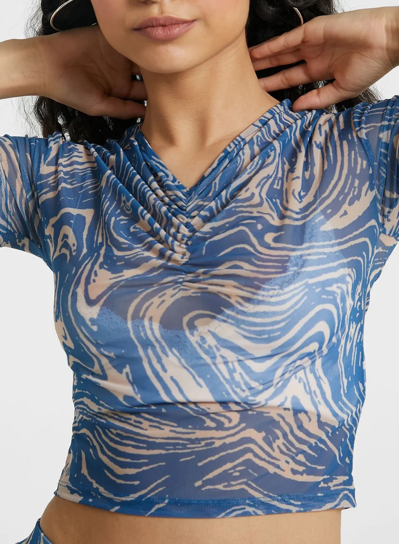 TOPSHOP Graphic Knitted Top