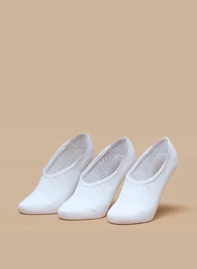 فلورا بيلا من شو إكسبرس Women Textured No Show Socks - Set of 3