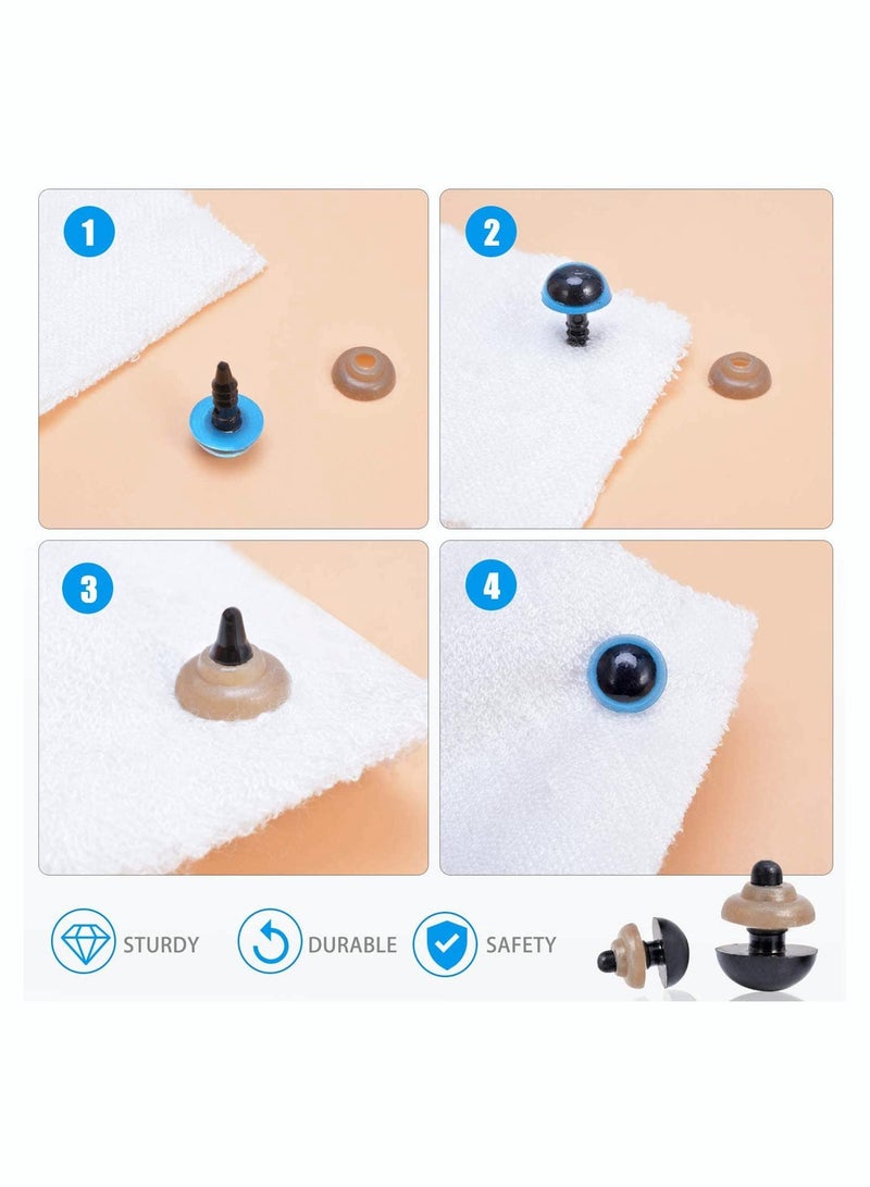 SOLARAE Plastic Safety Eyes and Noses with Washers for Amigurumi Crafts Crochet Toy and Stuffed Animals 570 Pcs - Image 4