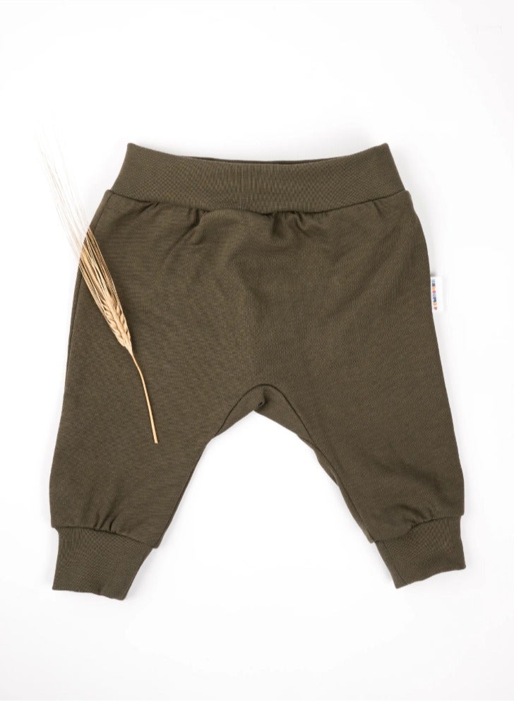 Generic Baby Pants 2-Pack – Premium Cotton Footed Trousers with Soft Waistband & Cuffs, Diaper-Friendly, Hypoallergenic – Military Green  - Image 1