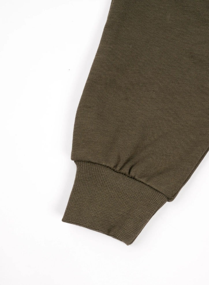 Generic Baby Pants 2-Pack – Premium Cotton Footed Trousers with Soft Waistband & Cuffs, Diaper-Friendly, Hypoallergenic – Military Green  - Image 3