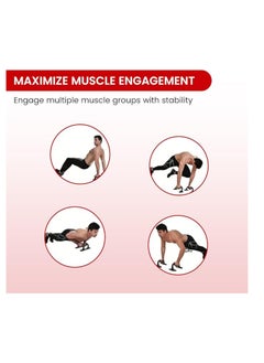 ENDLESS  EL1042 Push Up Stands With Foam Handle| Material : Steel, Plastic | For Upper Body Workouts with Comfortable Foam Grip and Non-Slip Bars and Less Wrist Strain  - Image 2
