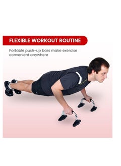 ENDLESS  EL1042 Push Up Stands With Foam Handle| Material : Steel, Plastic | For Upper Body Workouts with Comfortable Foam Grip and Non-Slip Bars and Less Wrist Strain  - Image 3