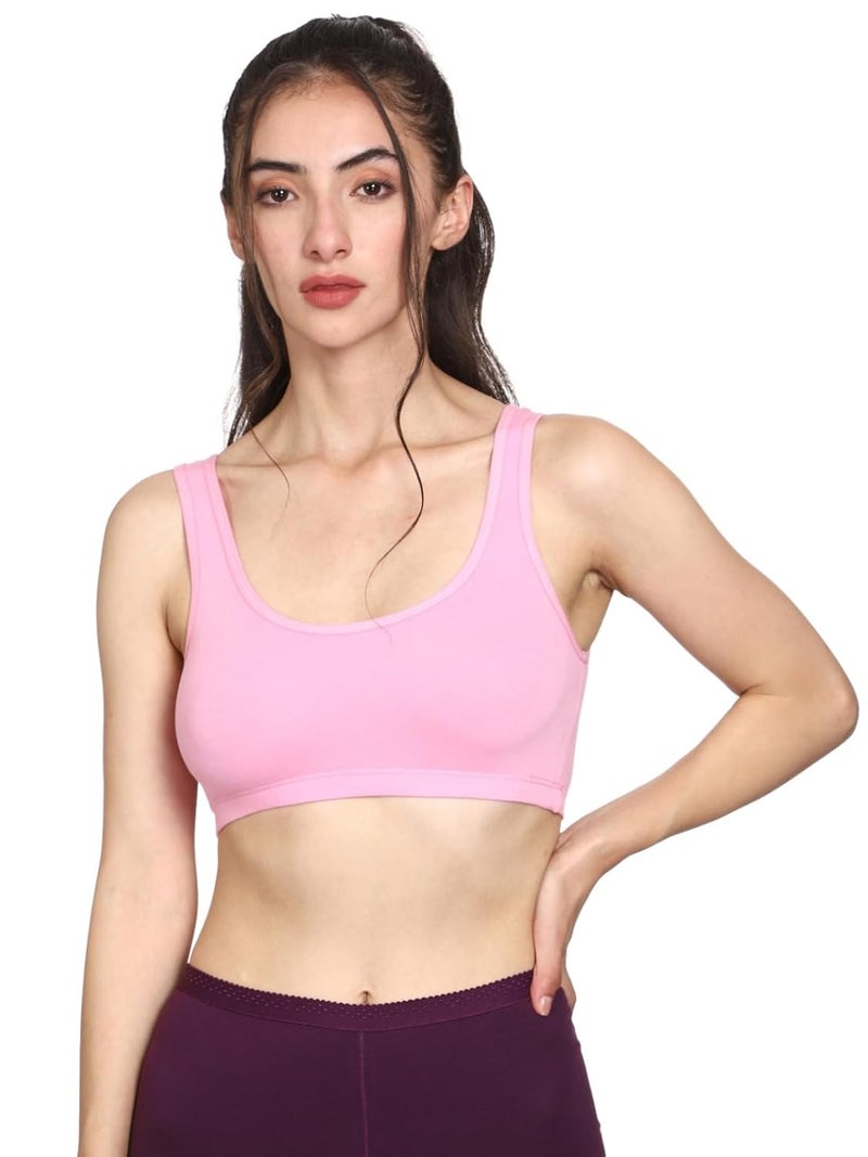Mysha Women's 100% Pure Cotton Stretchable Wireless Sports Bra – Soft, Breathable, Non-Padded & Seamless - Image 5
