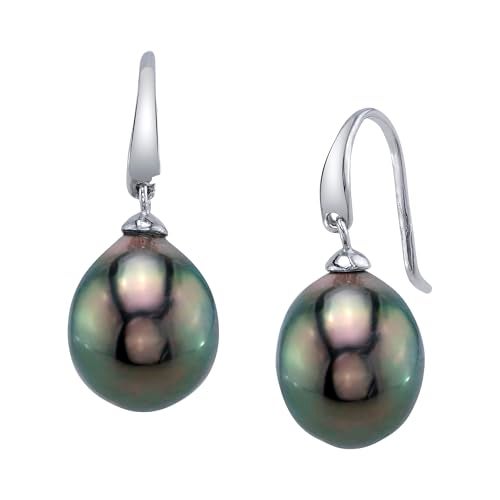 THE PEARL SOURCE Genuine Baroque Black Tahitian South Sea Cultured Pearl Rosalind Earrings for Women - Image 1