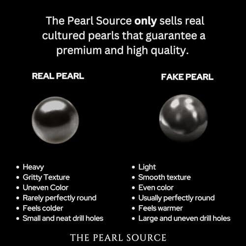 THE PEARL SOURCE Genuine Baroque Black Tahitian South Sea Cultured Pearl Rosalind Earrings for Women - Image 5