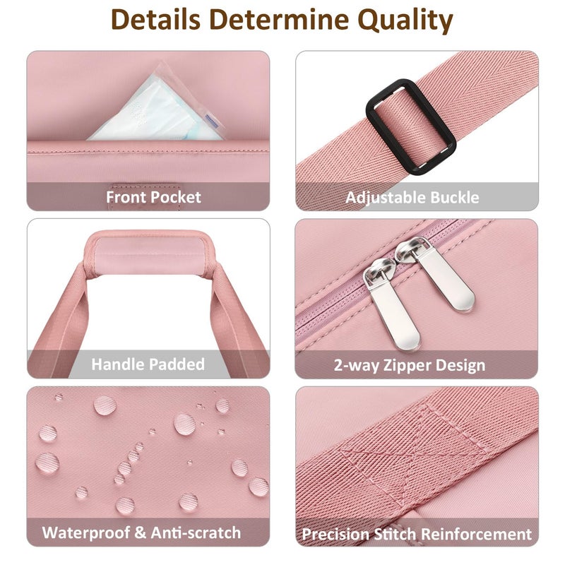 Capolo Expandable Travel Duffle Bag, Waterproof Weekender Overnight Bags for Women Men Hospital Bag for Women Labor Delivery Carry on Bag with Toiletry Bag for Travel Gym Airplanes(Pink, Large) - Image 4
