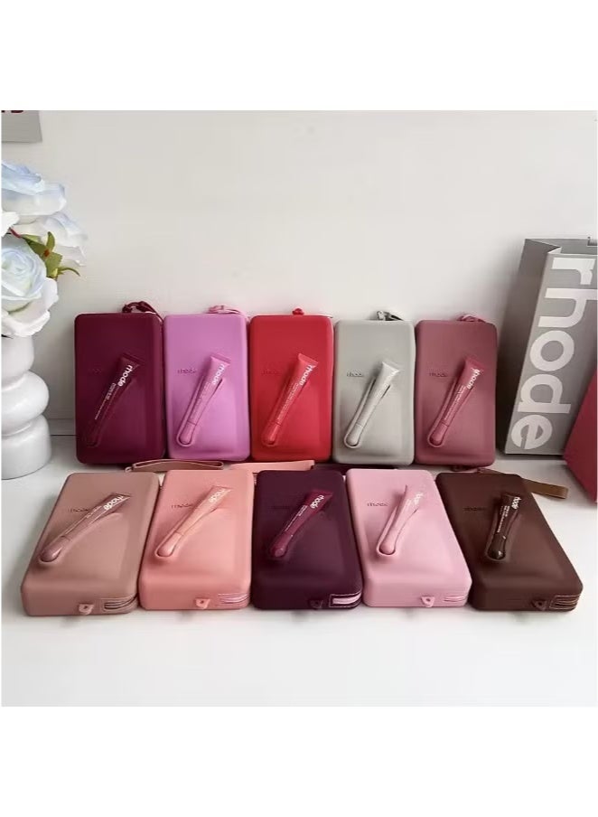 Rhode Pouch Bag with Adjustable Strap and Lip Gloss – Stylish, Compact, and Perfect for On-the-Go Beauty and Everyday Essential light pink - Image 2