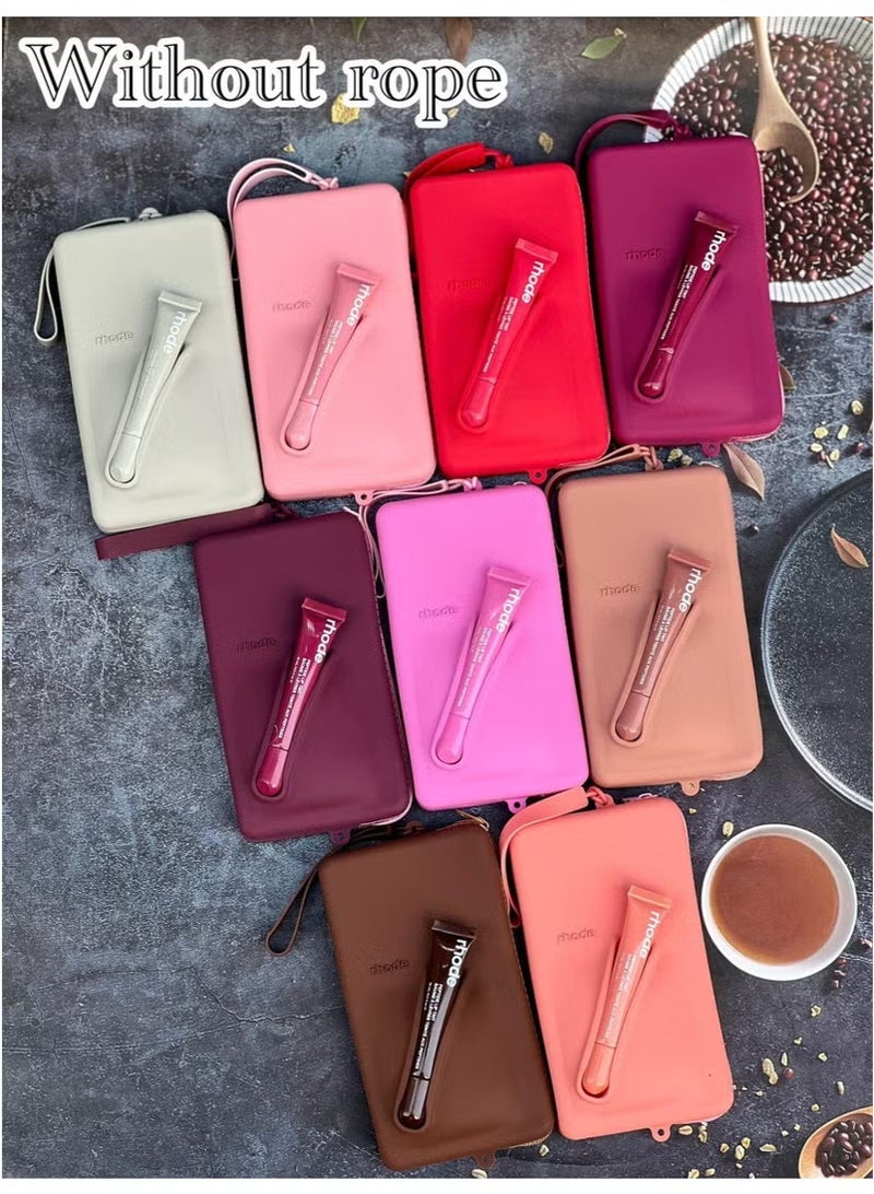 Rhode Pouch Bag with Adjustable Strap and Lip Gloss – Stylish, Compact, and Perfect for On-the-Go Beauty and Everyday Essential light pink - Image 4