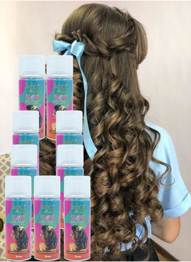 ROVAL 9 Pieces Hair Color Spray Brown  - Image 1