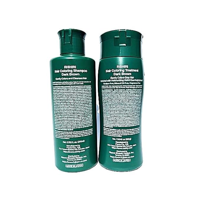 Rishiri Color Shampoo Dark Brown 6.7fl oz and Hair Coloring Treatment Dark Brown) 7 oz set - Image 4