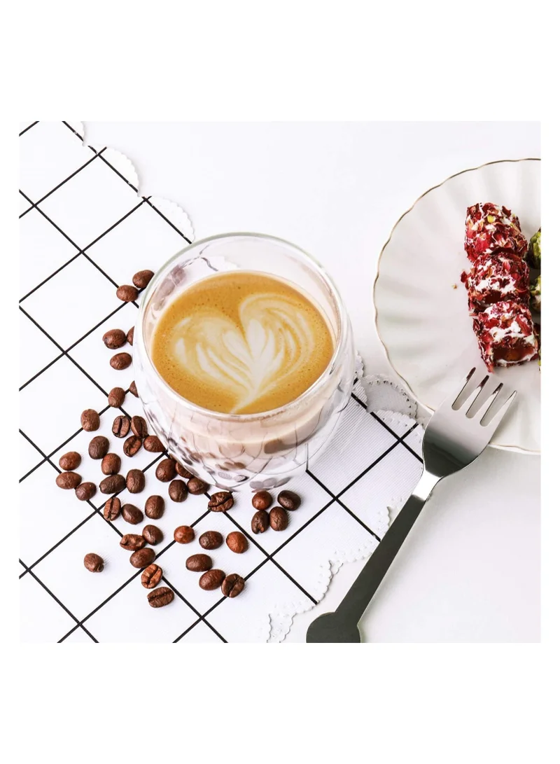 Quesera  6 Pieces Double Wall Glasses Coffee Cup,Medium 250Ml  | Best Price UAE
