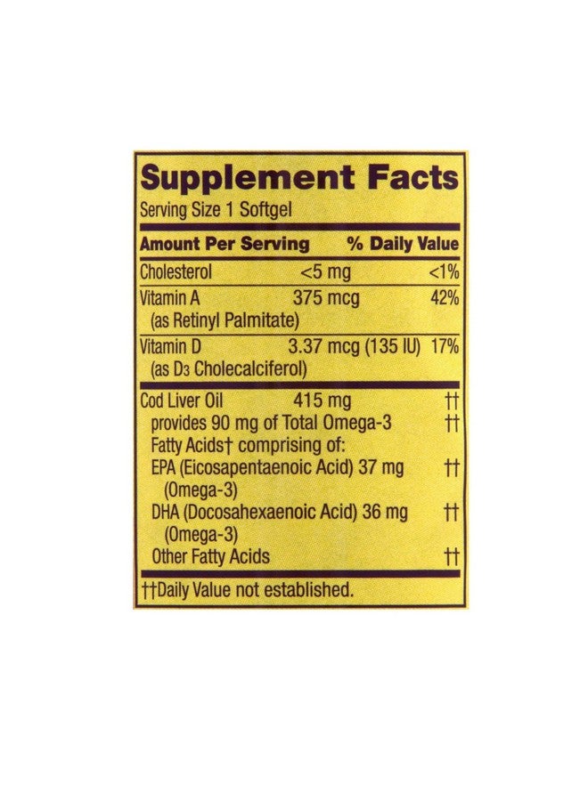 SPRING VALLEY وادي الربيع - زيت كبد السمك مع فيتامين أ و د 100 كبسولة لينة - Image 4