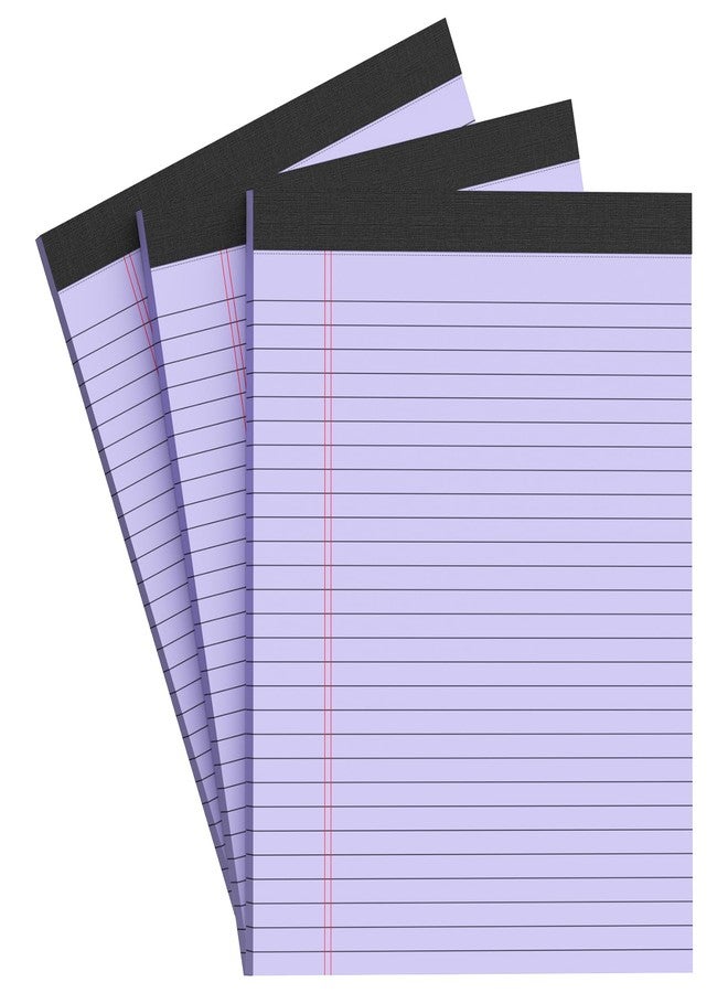 AILZFEI Purple Legal Pad Note Pads 8.5x11 inch, Wide Ruled, 30 Sheets/Pad, 20lb Colored Paper, Perforated Notepad with Sturdy Back (3 Pads Purple) - Image 1